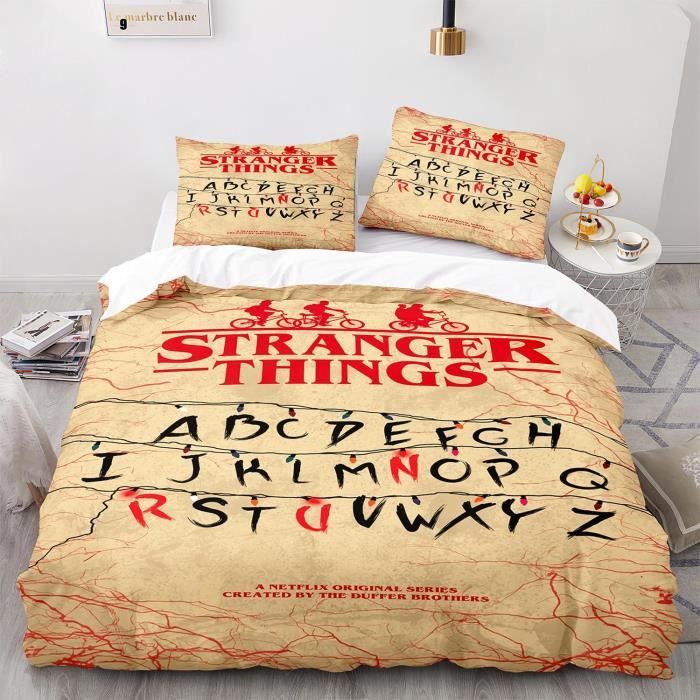 Parure housse de couette 220x240 cm + 2 taies d'oreiller STRANGER THINGS