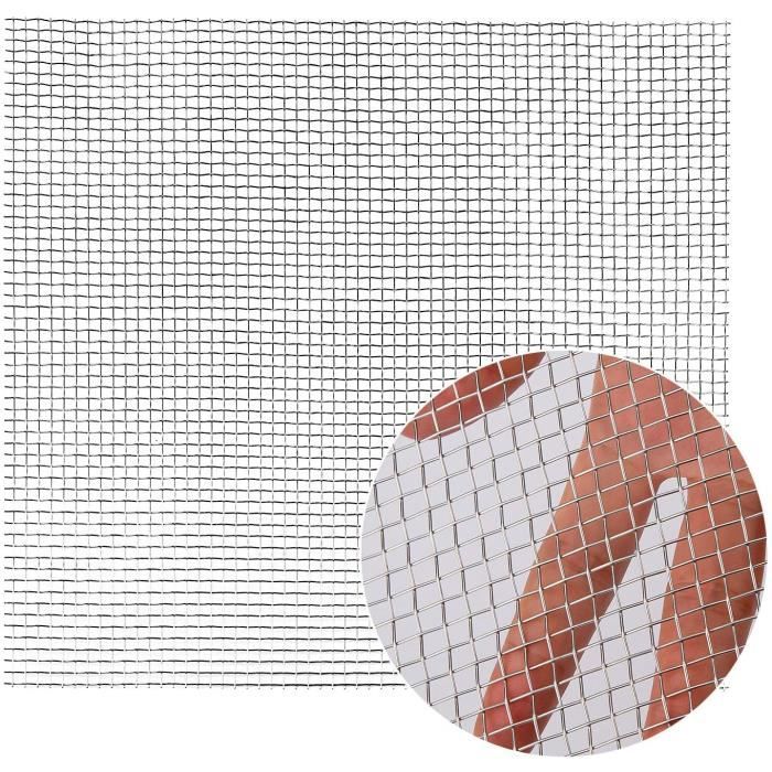 Maille Acier Inoxydable 304 Fil Tissé 5 Mailles Ventilation Maille Protection Pour Armoires Jardin Garde Métal Total 30cm x 60cm