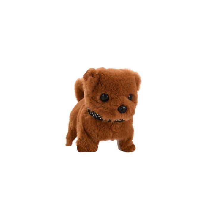 Petite peluche chien marron mignon realiste interactif marche bouge Robot  Queue Remuant Électrique Jouet Animal Poupée pour enfant - Cdiscount Jeux -  Jouets