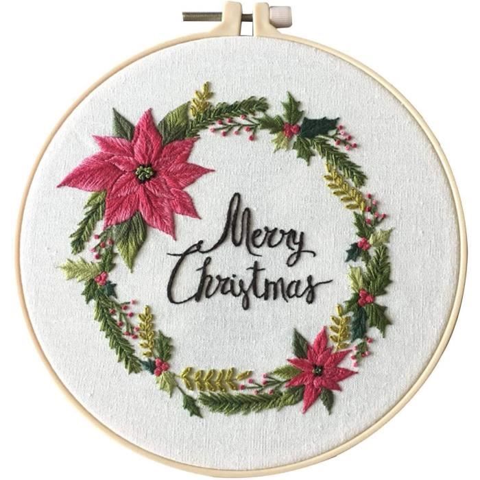 ZXTGBQ - Kit De Démarrage Broderie Noël Pour Adultes Débutants, 2 Motifs Inclus