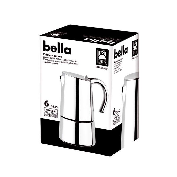 Cafetière - BRA - Bella - 2 Tasses - Acier Inoxydable 18/10 - Compatible Induction Cafetière - BRA - Bella - 2 Tasses - Acier Inoxydable 18/10 - Compatible Induction