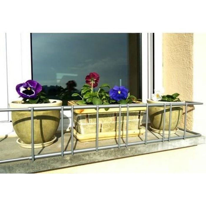 Support Fenêtre pour Pots à Fleurs Acier Extensible de 70 à 100 cm - Support de