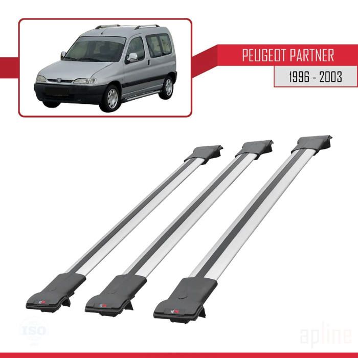 Barres De Toit Aluminium Pour Peugeot 2008 (A94) 2013-2019 - 2 Barres, Gris, Charge Max 75 Kg