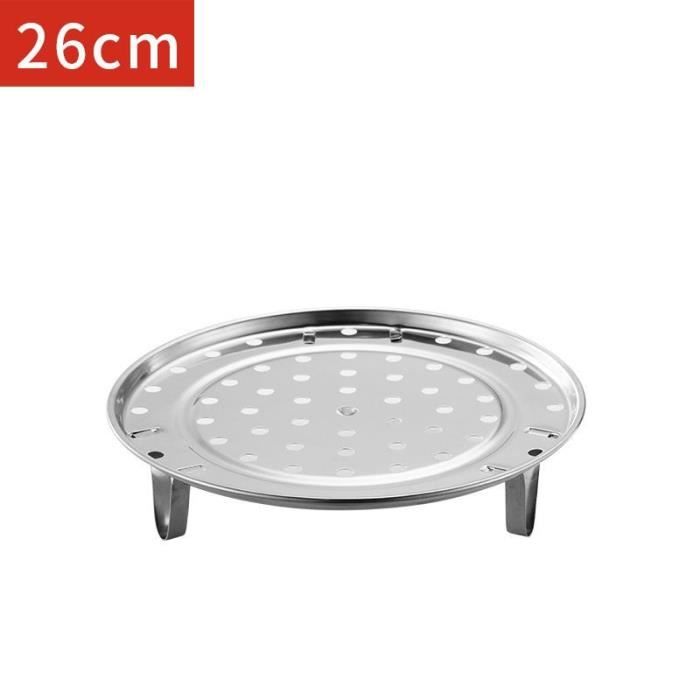 Plateau Vapeur En Acier Inoxydable - 26 Cm De Diamètre, Pieds Amovibles - Pour Autocuiseur, Cuisson Vapeur Et Refroidissement