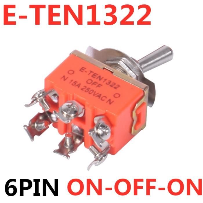 CENPEK Lot 2 Interrupteurs à Bascule Croisée 22mm 4 Positions - Momentané 4NO - 150V/250V/600V