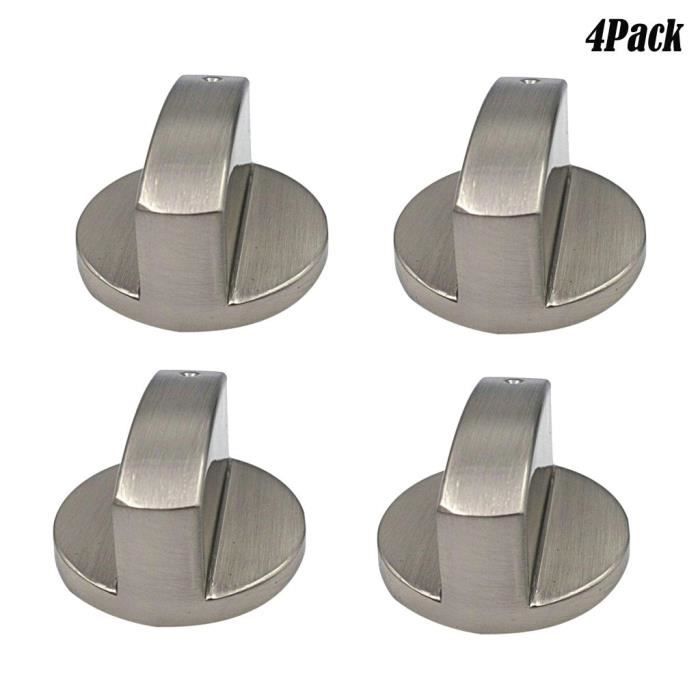 5 Boutons De Cuisinière à Gaz – Argent – Aluminium – Interrupteurs De Brûleur