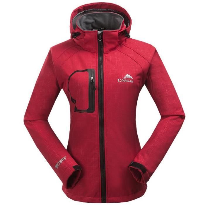 Couleur Femme Rouge taille XXL Manteau de Ski de peche pour homme et femme coupe vent d exterieur veste d e Cdiscount