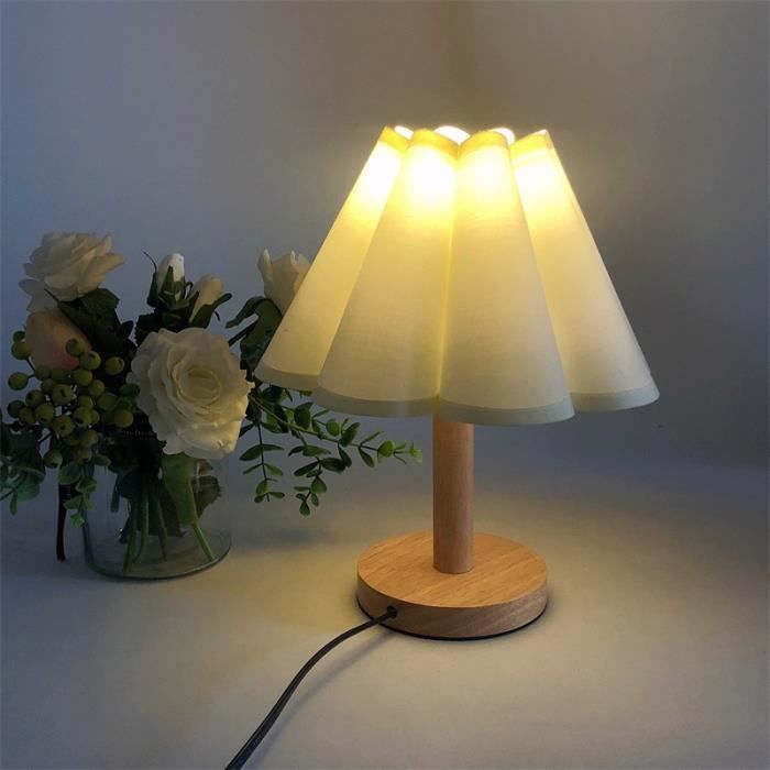 Lampe à poser,Petite lampe rétro à couverture plissée,lampe de