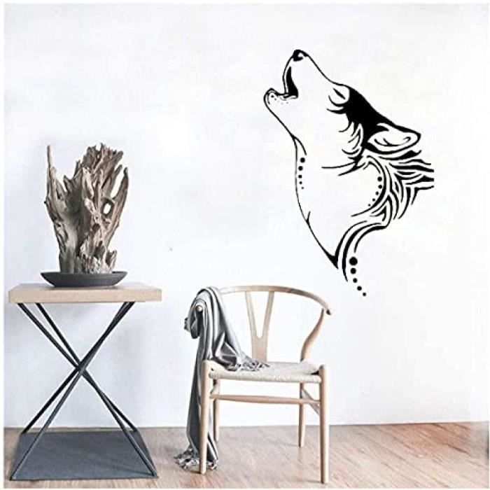 Howling Wolf Wall Decal Wild Animals Vinyl Sticker Wild Nature Home