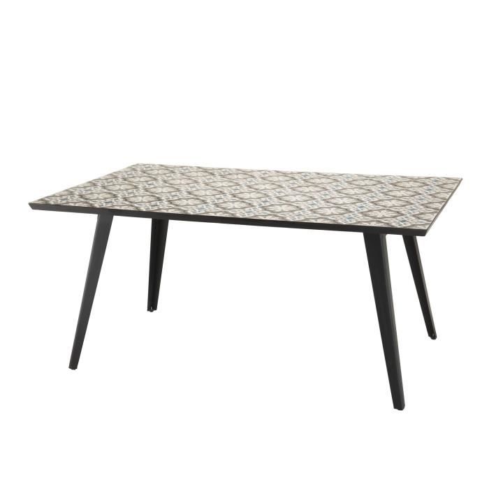 Table A Manger Rectangulaire Plateau Carreaux De Ciment 162 X