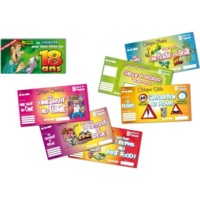 Chequier 18 Ans Homme Anniversaire Achat Vente Farce Et Attrape Cdiscount