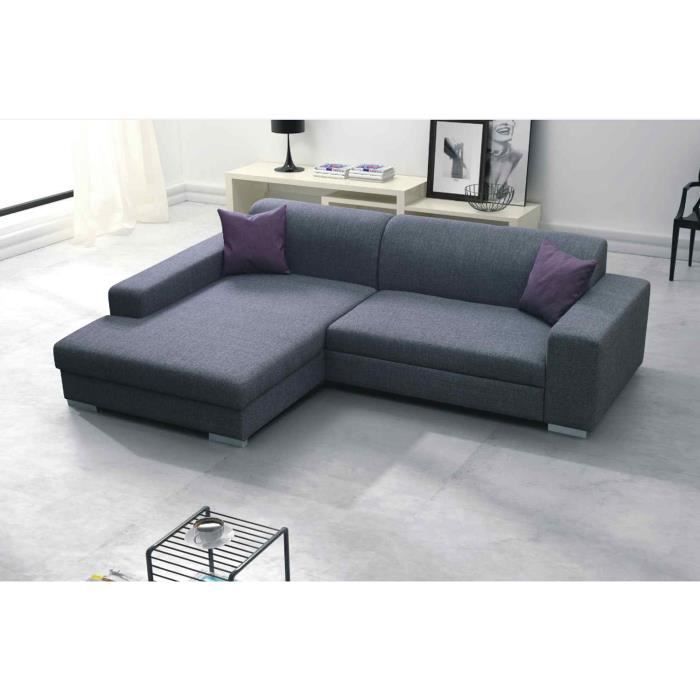 canape convertible bern tissu coffre gauche cdiscount maison