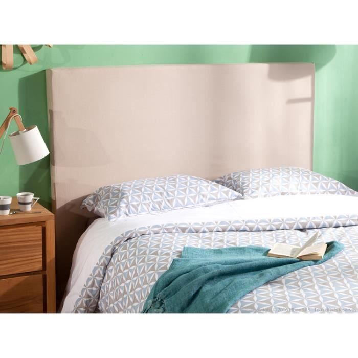 Housse tête de lit unie 100 coton bachette hauteur 120cm ALACASA