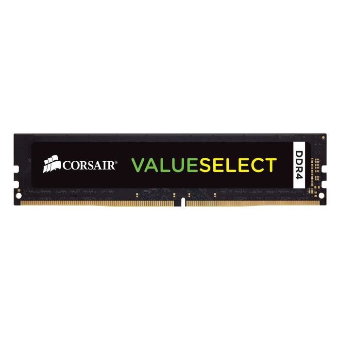 Vente Memoire PC CORSAIR Mémoire PC DDR4 - 4 Go (1 x 4 Go) - 2400MHz - CAS 16 (CMV4GX4M1A2400C16) pas cher
