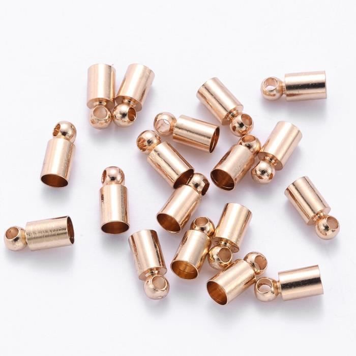 50 Bouchons De Perles 4mm – Embouts Pendentif Avec Boucle – Couleur Or – Uxcell