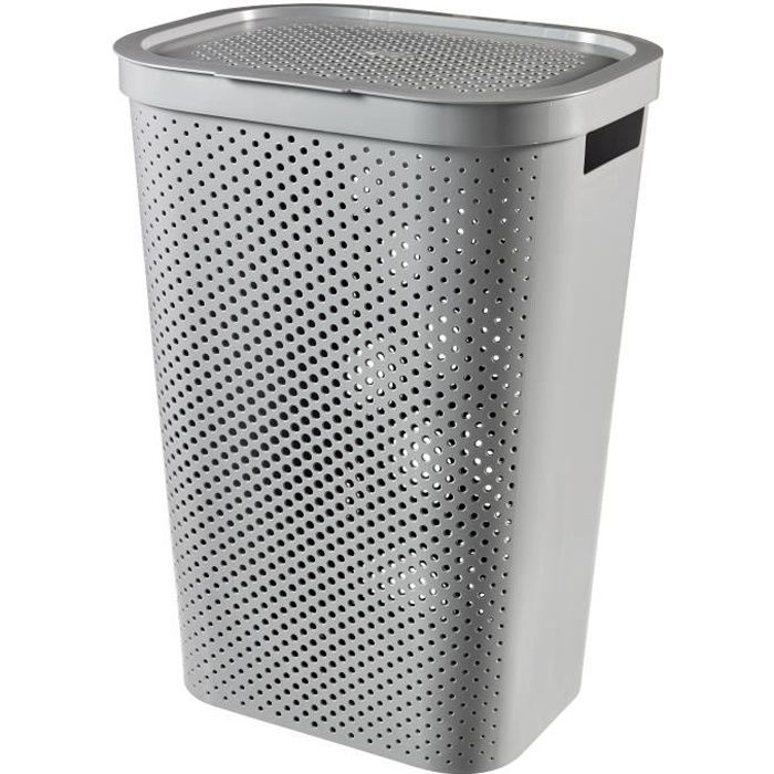 CURVER | Panier à linge 40L Infinity , Gris Anthracite, 58,5 x 38 x 26
