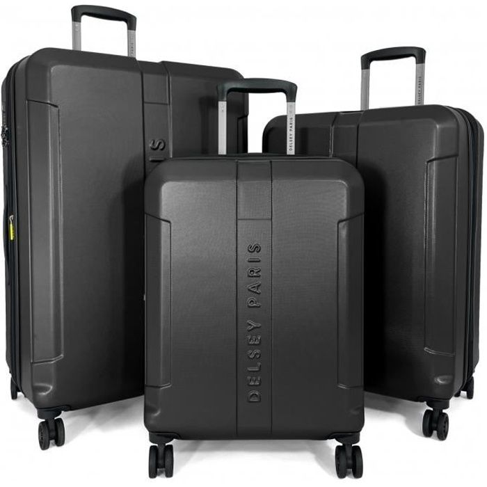 set de 3 valises 55cm-65cm-75cm abs noir - depart3 - marque française