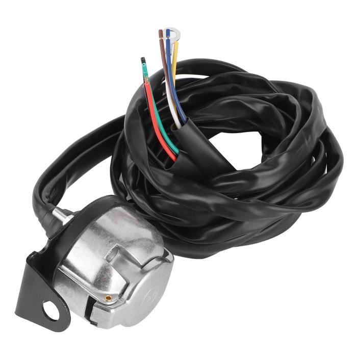 Prise Remorque 7 Broches 24V - Universelle Pour Véhicules Utilitaires - Connecteur Étanche Avec Couvercle