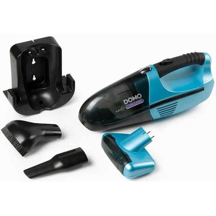 Aspirateur à main DOMO XL DO211S Bleu - Batterie rechargeable - Sans sac - Buse turbo - Accessoires inclus