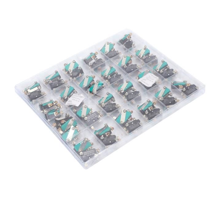 50PCS Micro Interrupteur De Fin De Course VISSQH - Levier Rouleau SPDT 1NO 1NC 5A AC 250V - Mini Commutateur Momentané