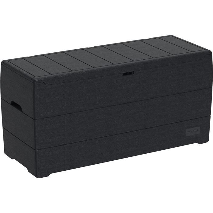 Coffre de rangement jardin plastique anthracite Cedar