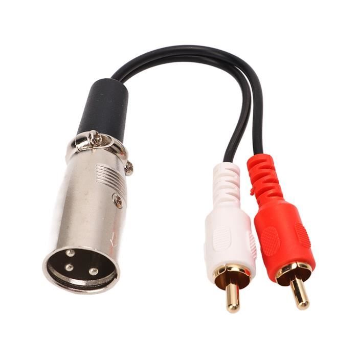 EJ.life câble RCA vers XLR mâle Câble double RCA vers XLR 15 cm XLR mâle vers 2 RCA câble