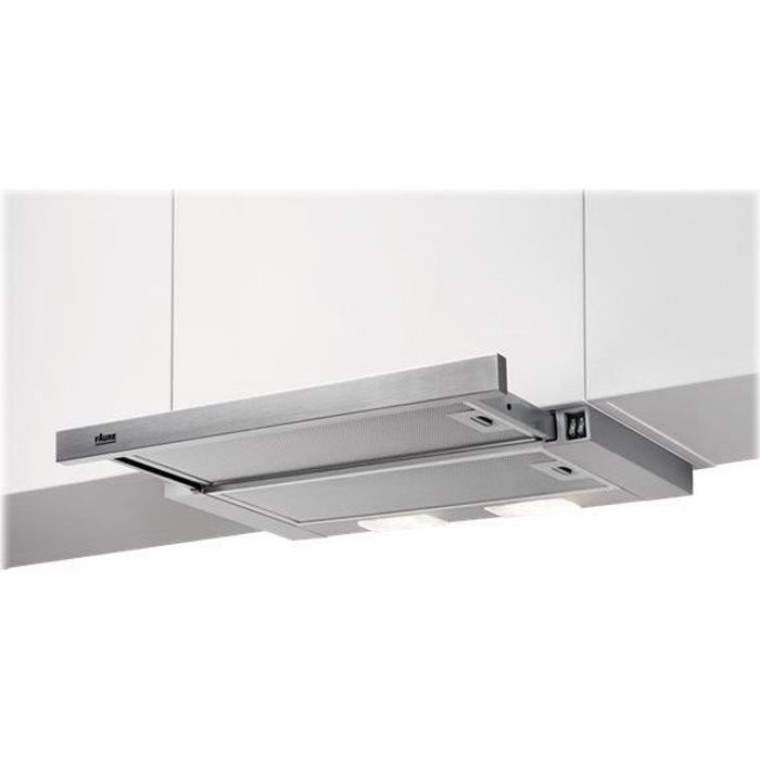 Faure Fhp60350sa Hotte Telescopique Niche Largeur 50 2 Cm Profondeur 26 5 Cm Evacuation Recyclage Argente E Achat Vente Hotte Cdiscount