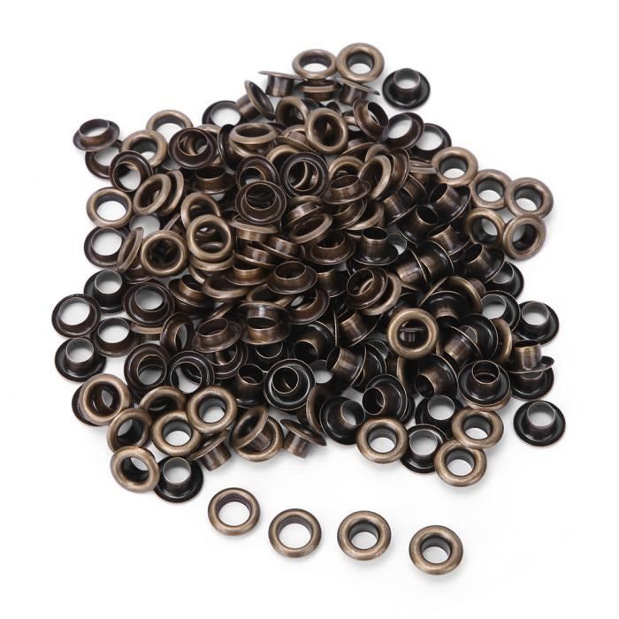 Fdit illet 100pcs 5mm Laiton Double Face Oeillets Rivets Oeillet