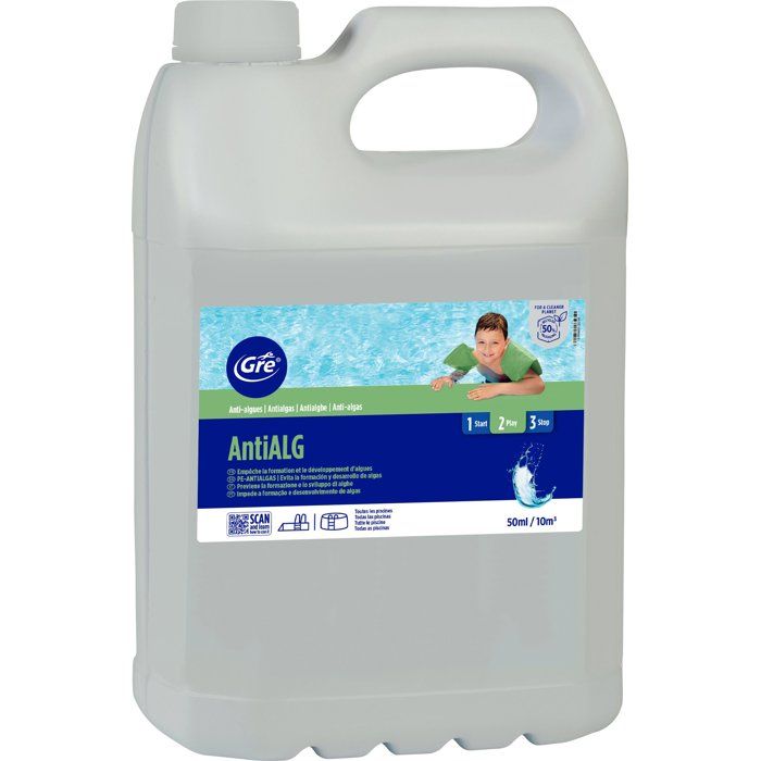 Anti-algues - GRE - Liquide - 5 L - Prévention algues - Traitement piscine