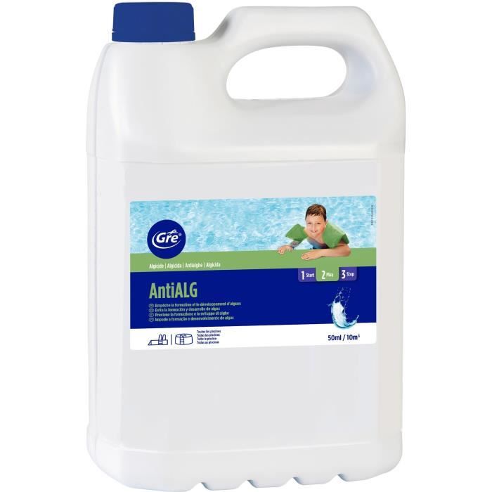 Liquide Anti-algues - GRE - 5 L - Prévention de la formation d'algues - Produits d'entretien