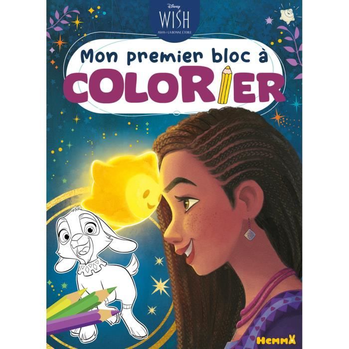Hemma - Disney Wish – Mon premier bloc à colorier – Livre de coloriage –  Dès 3 ans - - Collectif