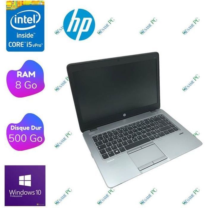 HP EliteBook 840 G2 – Intel Core i5 5300U – RAM 8 Go – HDD 500 Go – 14 – Windows 10 professionnel – ORDINATEUR PORTABLE