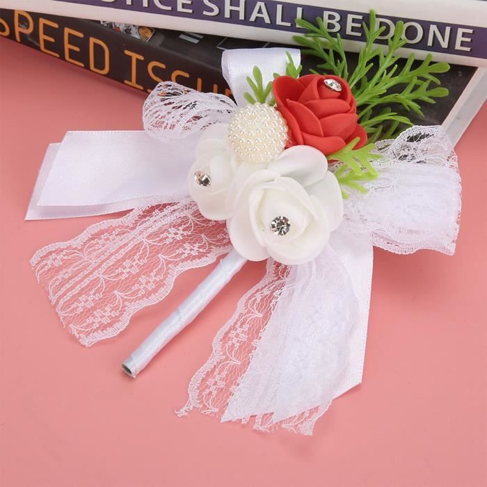 Corsage & Fleur De Poignet Mariage - Rose Artificielle élégante Pour Mariée Et Marié - Orange - 13