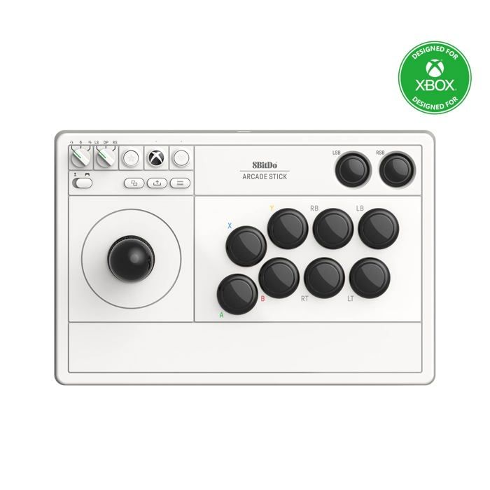 8Bitdo Arcade Stick 2.4G/USB pour Xbox Series X/S Xbox One et Windows - Edition Blanche