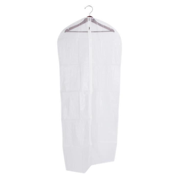 MOON-5 Pcs 60*130cm Housse de Vêtement à Suspendre Anti-poussière Manteau  Robe Costume Veste Stockage Translucide Taille L