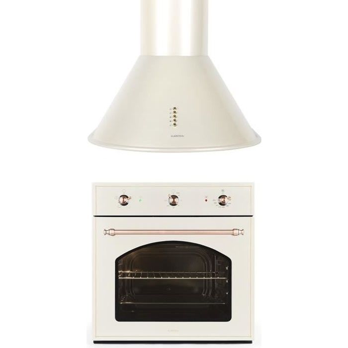 Klarstein Pack Cuisson Four Encastrable De 55 Litres Classe A Hotte Murale Aspirante Design Retro Lampes Halogenes 430m H Achat Vente Lot Petite Cuisson Cdiscount