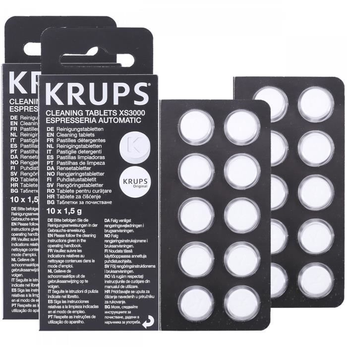 Détartrant Tablettes de nettoyage Krups xS3000 (2 paquets)