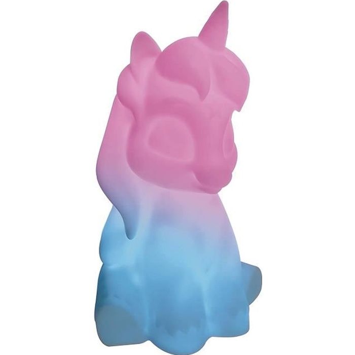 Licorne Veilleuse en 3D env 20 cm avec diffusion lumière en couleurs