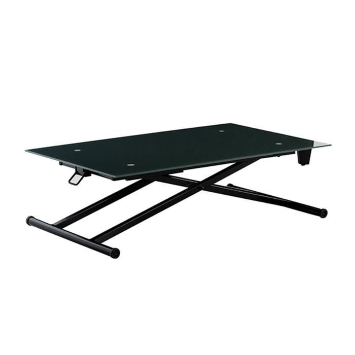 Loco Table A Manger Reglable En Hauteur En Metal Et Verre Trempe 4