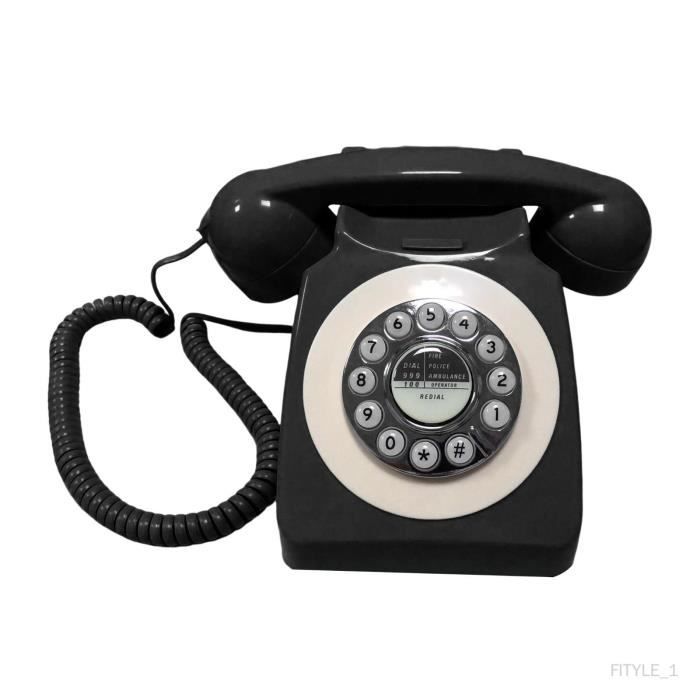 Téléphone fixe rétro avec cordon, style ancien, cordon ancien téléphone  vintage, design rotatif classique - Cdiscount Téléphonie
