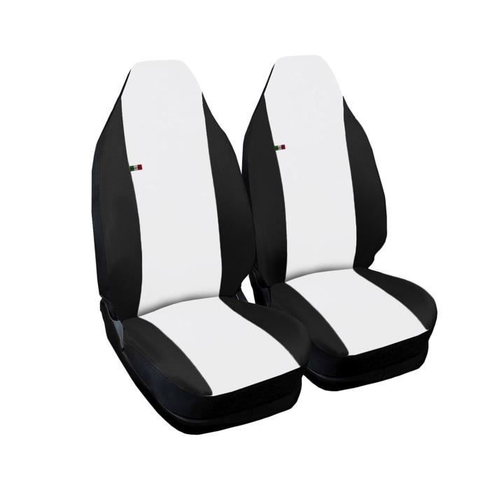 Housses de siège deux-colorés pour Smart fortwo 1ère série - blanche noir