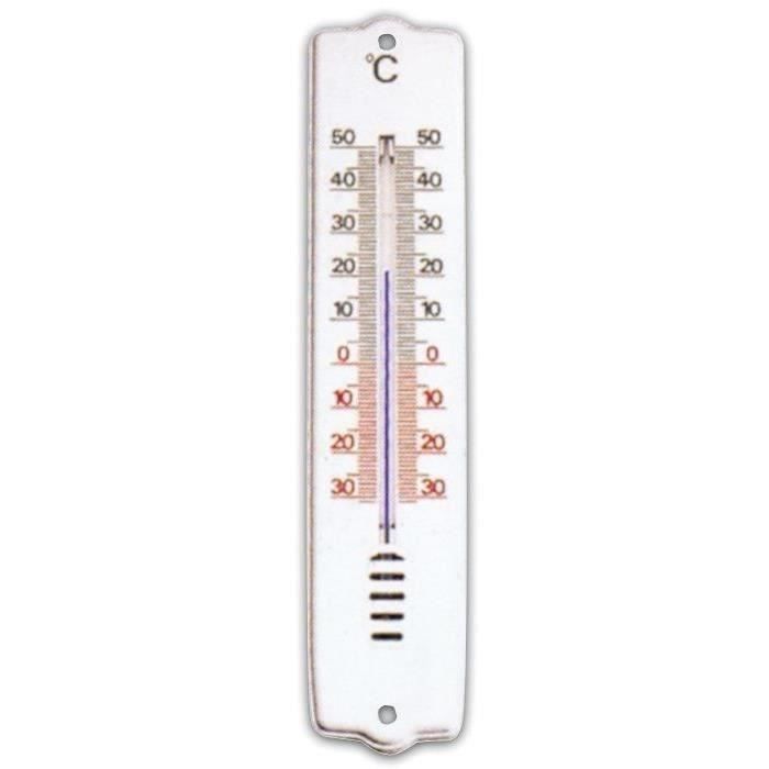 Thermomètre en plastique ABS - METALTEX - 20.5 cm - blanc