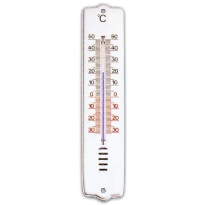 Thermomètre en plastique ABS - METALTEX - 20.5 cm - blanc