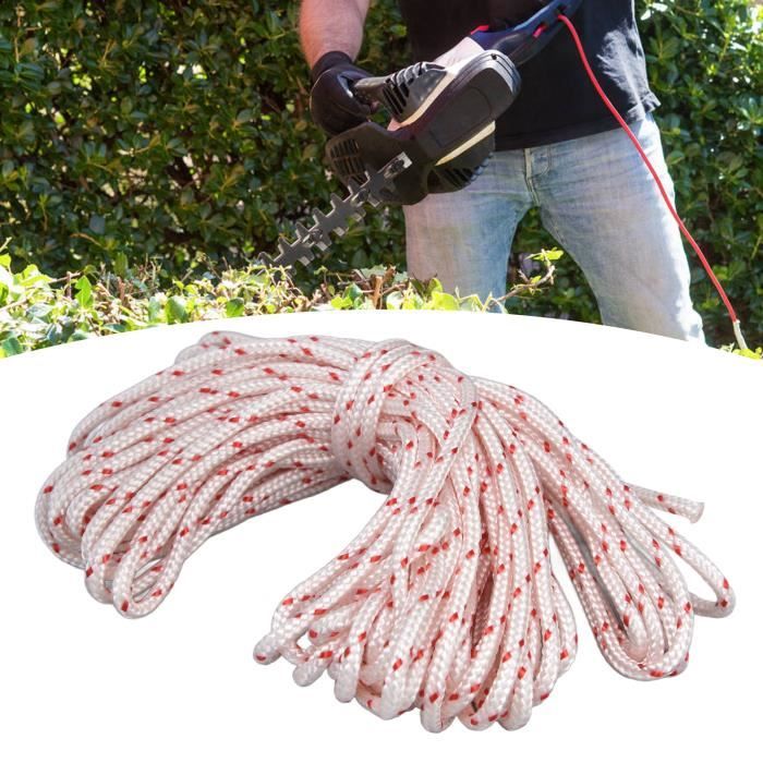 Corde De Démarrage Moteur - 10m X 4mm Nylon - Avec 3 Poignées - Pour Tondeuse, Tronçonneuse