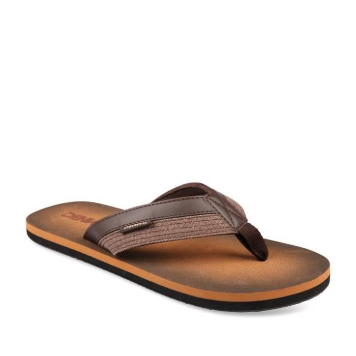 Tongs MARRON DENIM SIDE Homme Chaussea - Cdiscount Sport