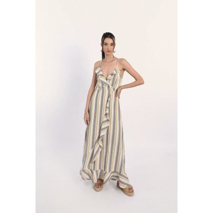 Robe longue dos lace Molly Bracken Femme Vert Adulte Vert Cdiscount Pret a Porter