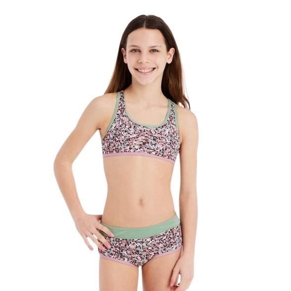Maillot De Bain Pour Enfants Été Sans Manches Imprimé Fraise Plage Volants Bikini Maillot De Bain Fille Rose Vif 7 Ans-8 Ans