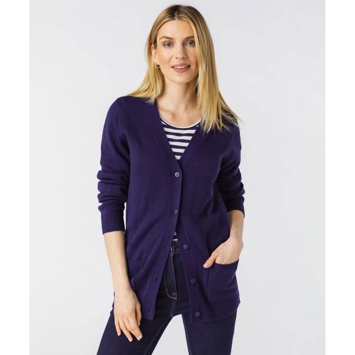 Damart Gilet classique maille jersey Marine