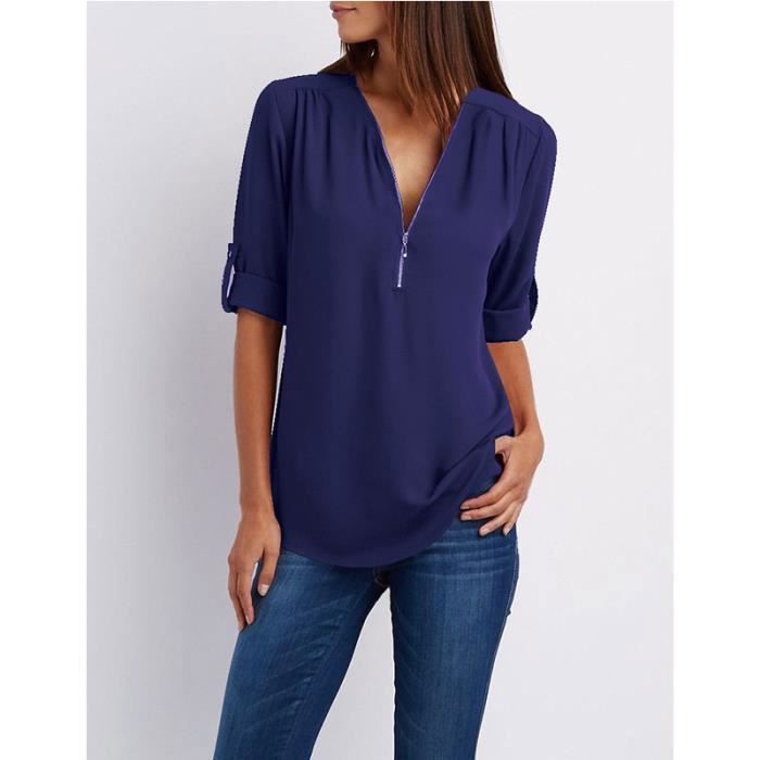 Discount Chemisier Chemisier Femme De Marque Chemise Col V Femme