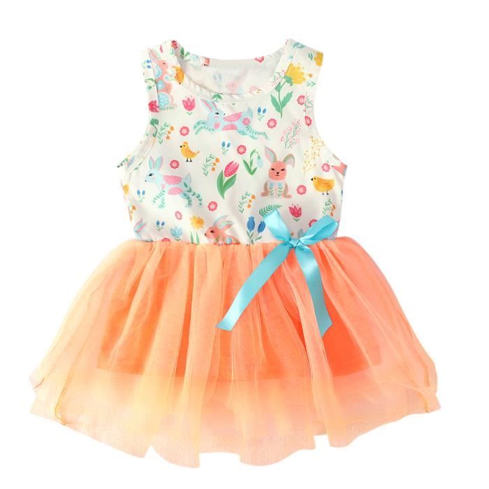 1 6 Ans Robe Ete Sans Manche Motif Lapin Tutu Robe De Princesse Pour Bebe Enfant Fille Achat Vente Robe Cdiscount